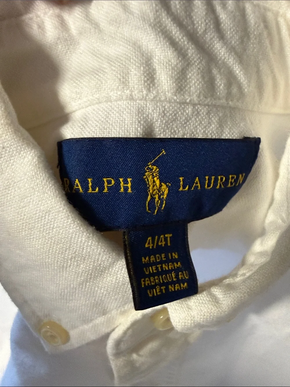 Polo Ralph Lauren kids' white button-down oxford shirt featuring the pony logo.